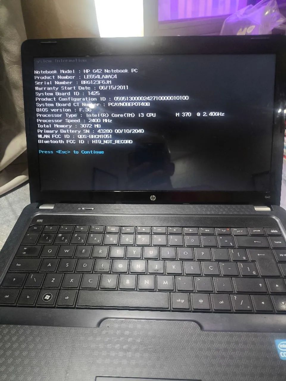 Notebook HP G42 i3 retirada de peças ou pra quem conserta  - Foto 5