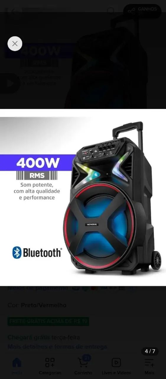 Caixa de som com Bluetooth  - Foto 4