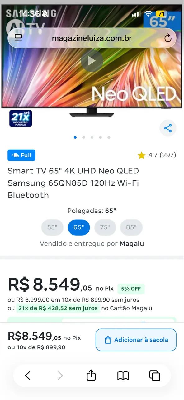 SmarTV 65? Samsung Neo QLED 4K - Foto 5