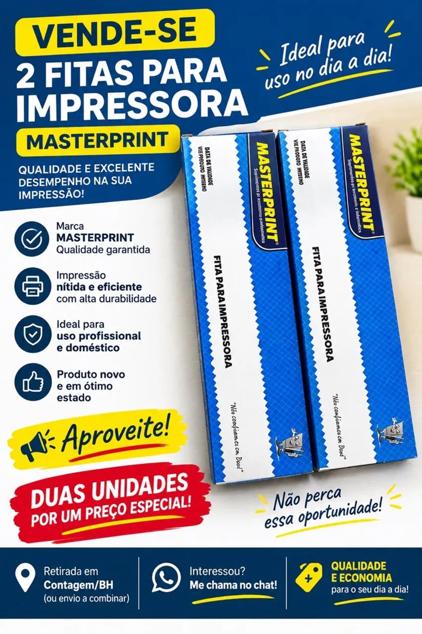2 Fitas para Impressora Masterprint - Novas - Foto 5