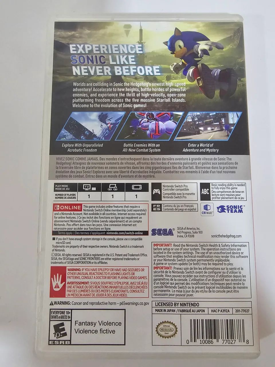 Sonic Frontiers. Jogo de Nintendo Switch.  - Foto 2
