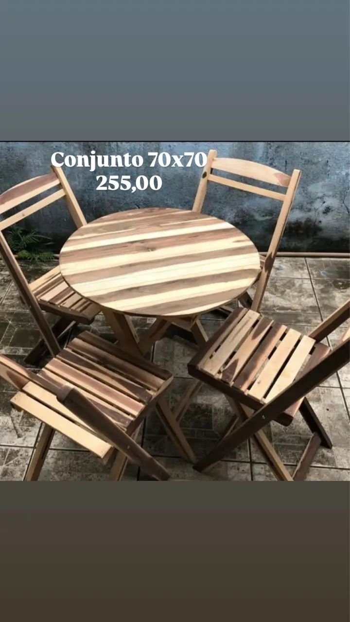 Conjunto dobrável 70x70 cru  - Foto 2
