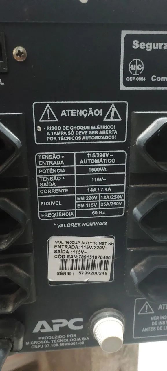 Estabilizador APC Sol1500 Microsol Automatico Bivolt - Foto 4