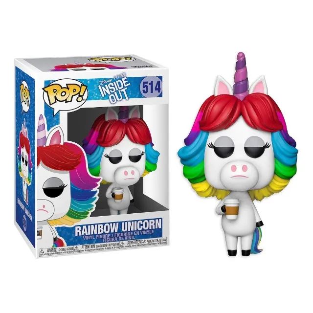 Funko Pop Rainbow Unicorn Divertidamente Inside Out 514 Com detalhe na caixa