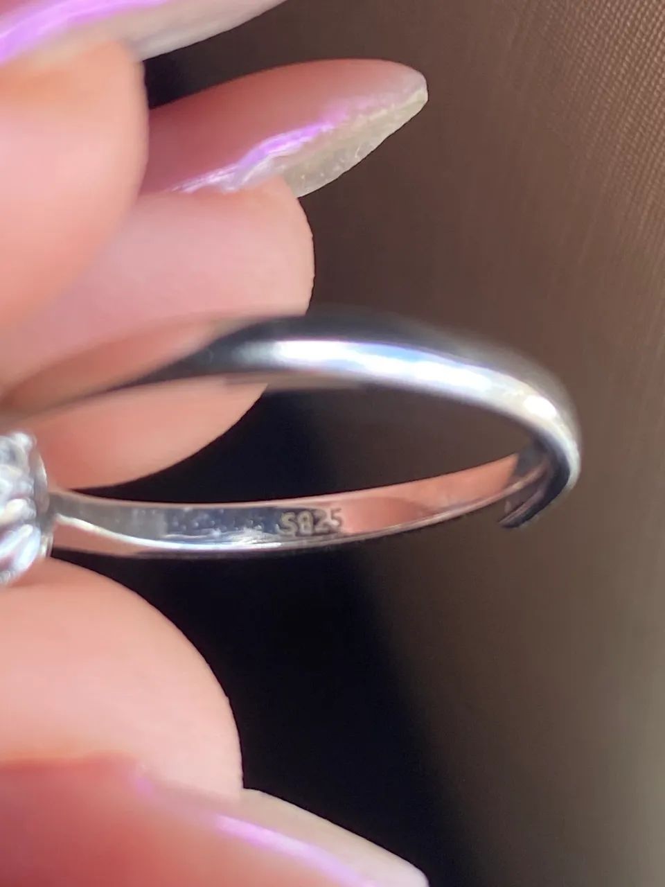 Anel regulável prata 925 moissanite - Foto 4