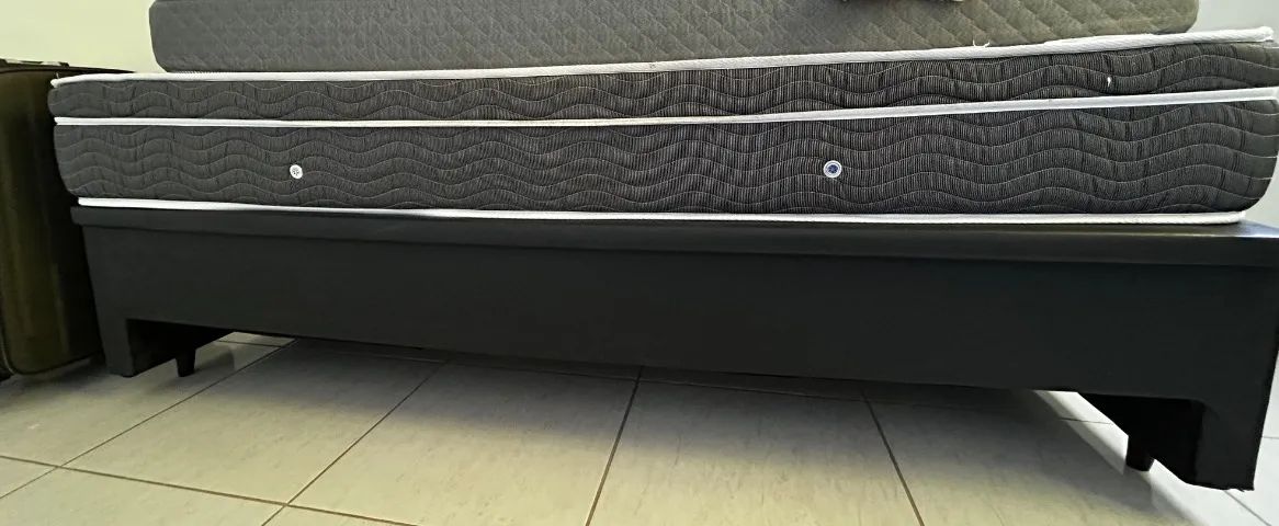 Cama box baú solteiro com colchão d33 da ortobom