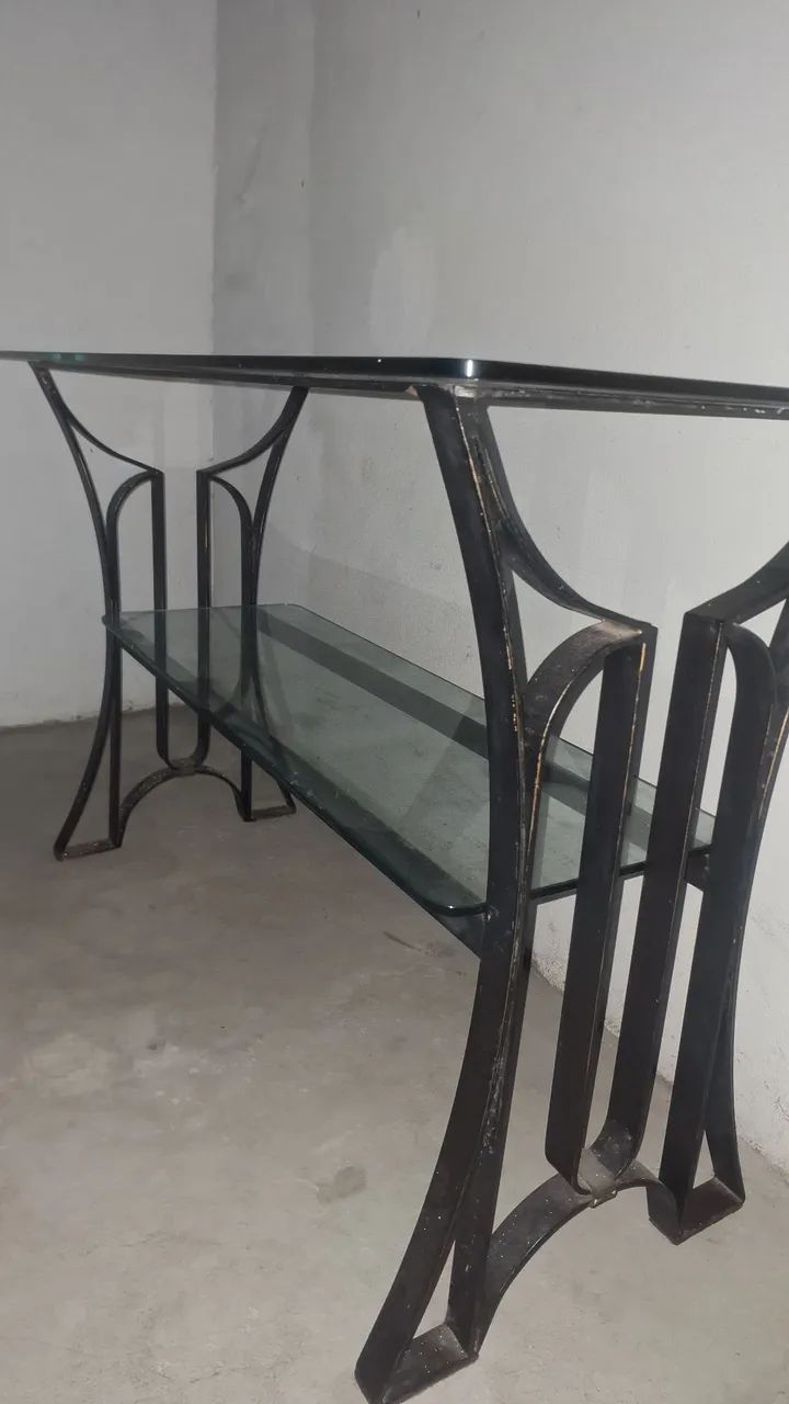 Mesa aparador com vidro 120×55 e 81 de altura 