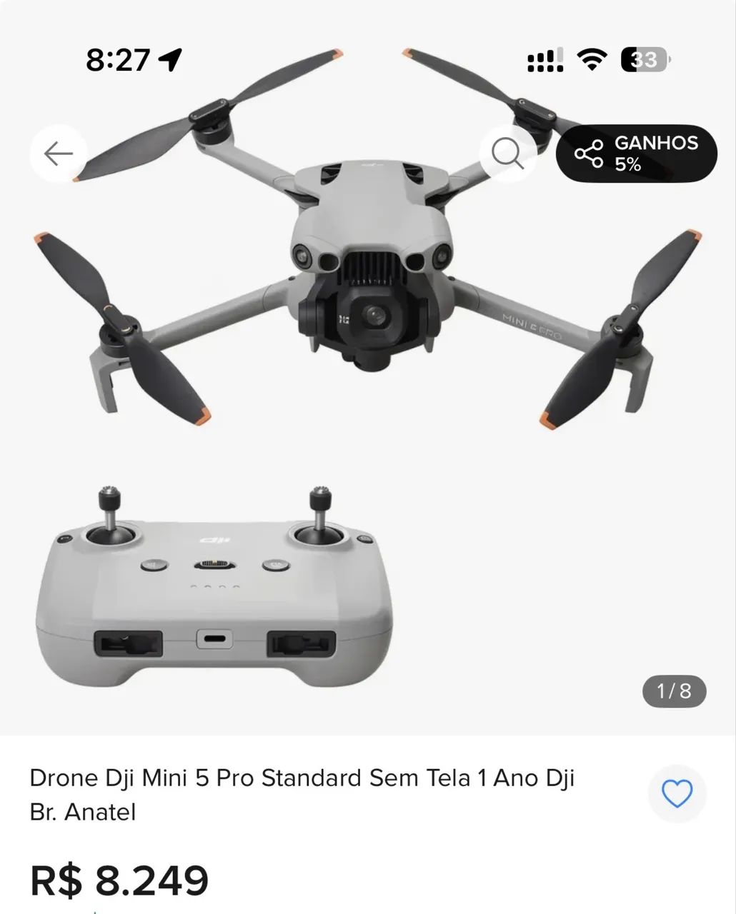 Dji mini 5 pro Anatel - garantia e nota fiscal  - Foto 2