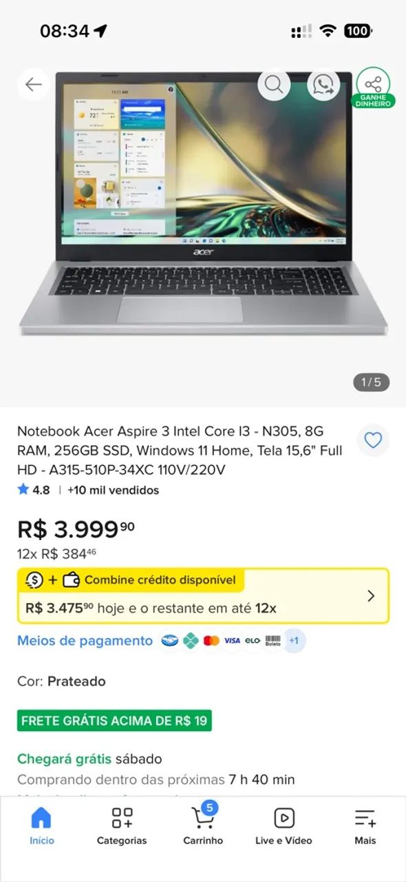 Notebook Acer  - Foto 2