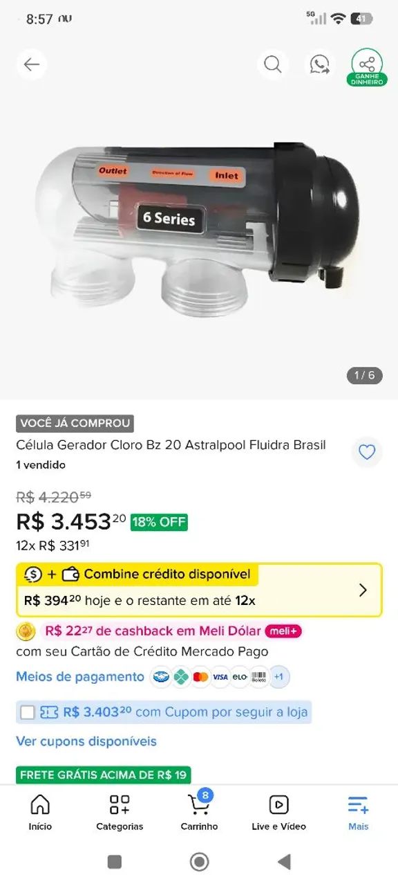 Célula gerador cloro bz20 astralpool  - Foto 3