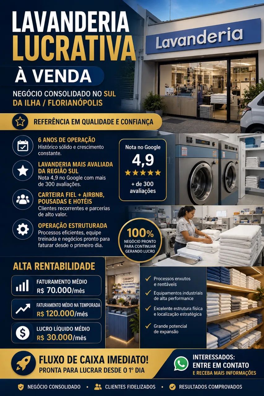 Vendo lavanderia altamente rentável. 