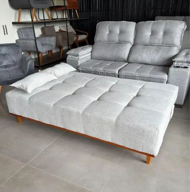 SOFÁ CAMA DALLAS 1,80M LINHO. PRONTA ENTREGA. - Foto 2