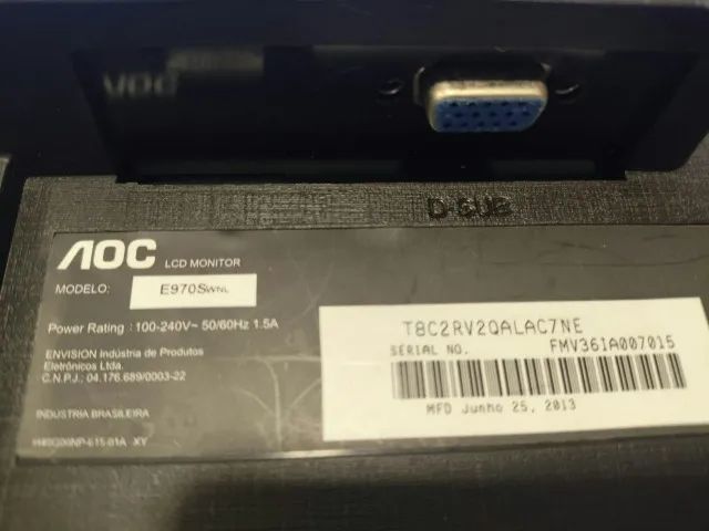 Monitor AOC 18 Polegadas Modelo e970swnl  - Foto 2