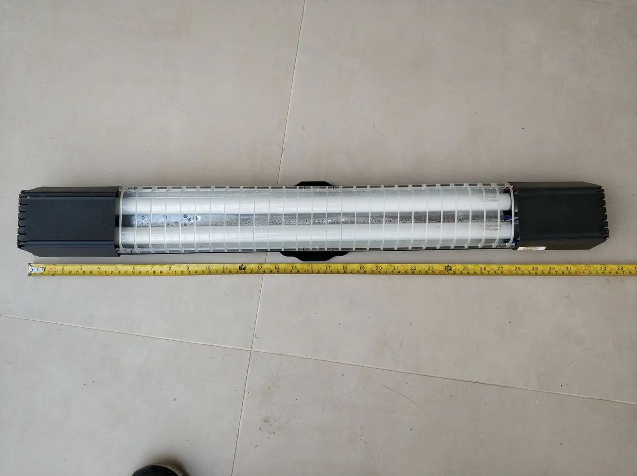 Kit com 3 luminárias dupla com lâmpada fluorescente 85cm