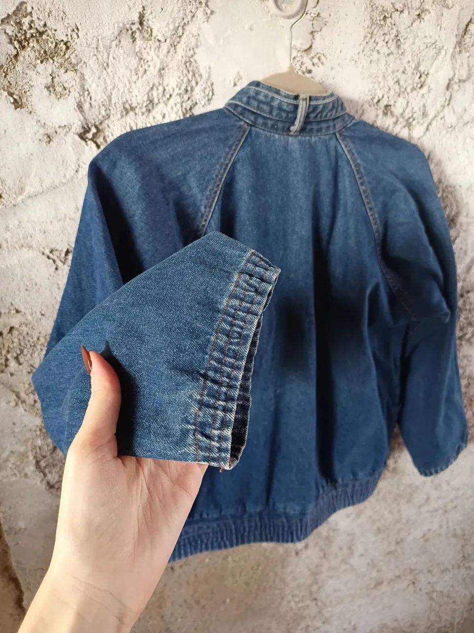 Jaqueta jeans Bomber Tam G (vintage)  - Foto 3