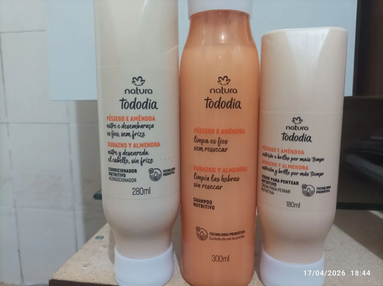 Kit Nutritivo Tododia Pêssego e Amêndoa (3 produtos) - Foto 2