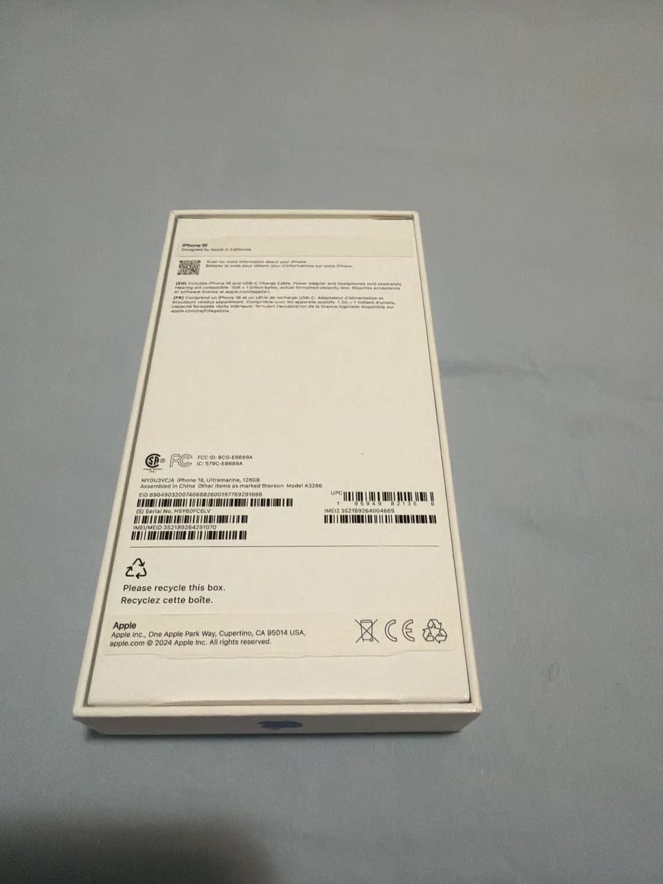 Caixa vazia original IPhone 16 (Cor Azul) - Foto 3