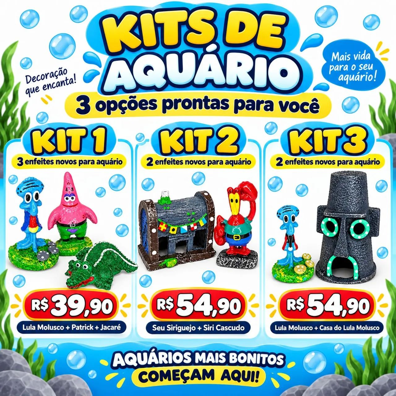 Enfeites de aquário