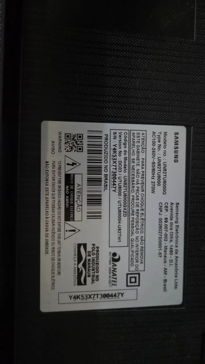 Smartv Samsung 82 polegadas
