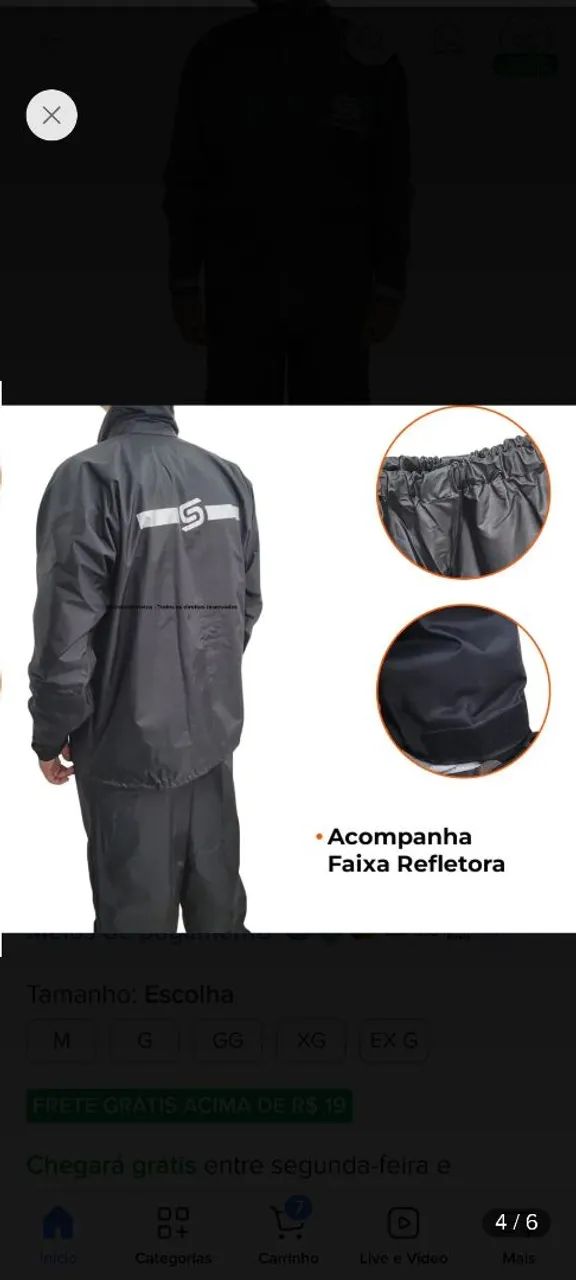 Conjunto de Chuva Star Capas Tam M - Foto 4