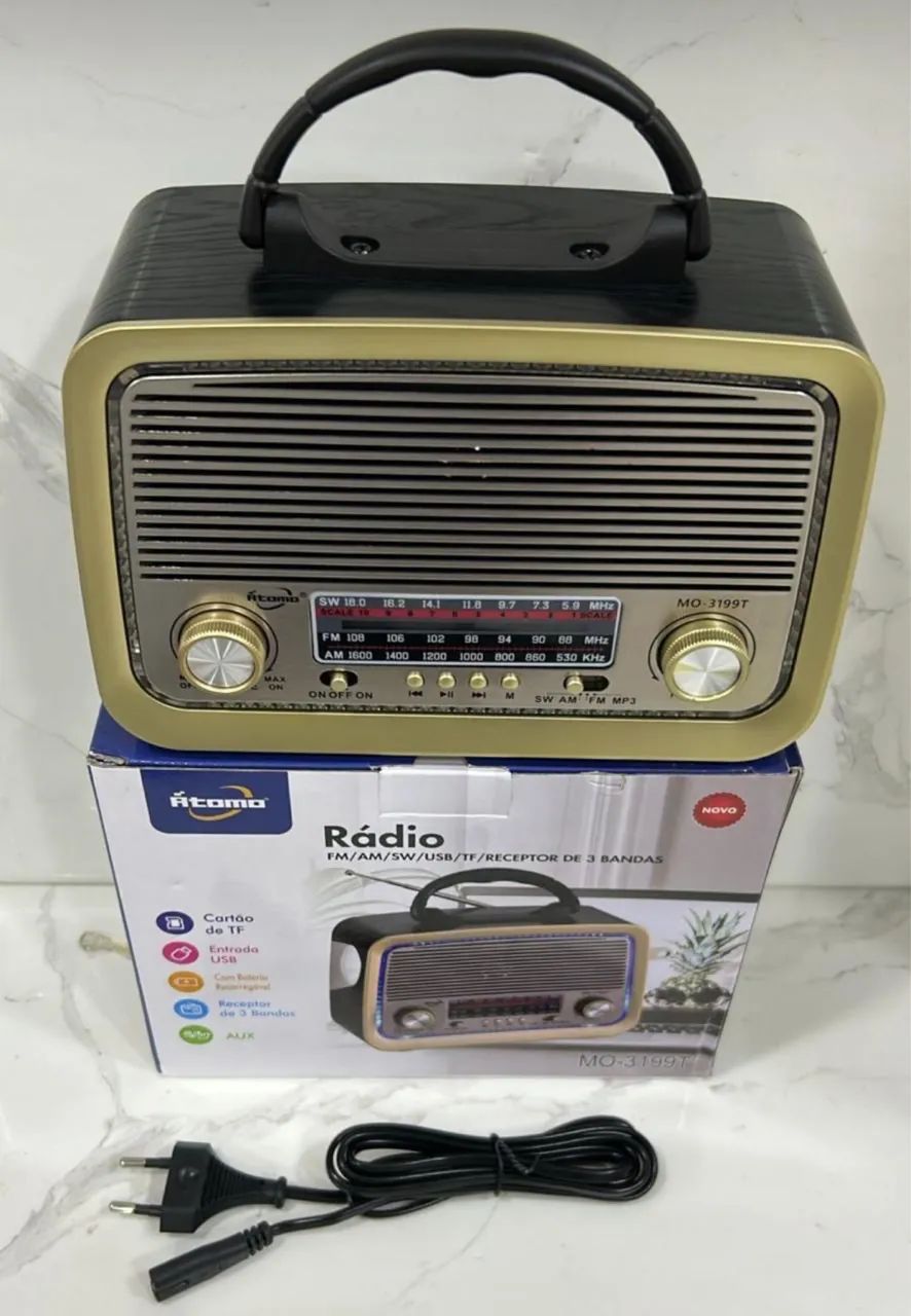 Rádio retrô USB e FM - Foto 4
