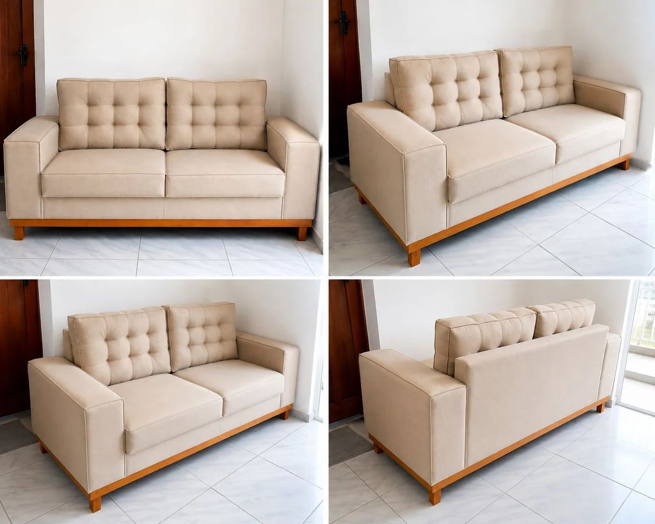 Sofa linho retrátil 