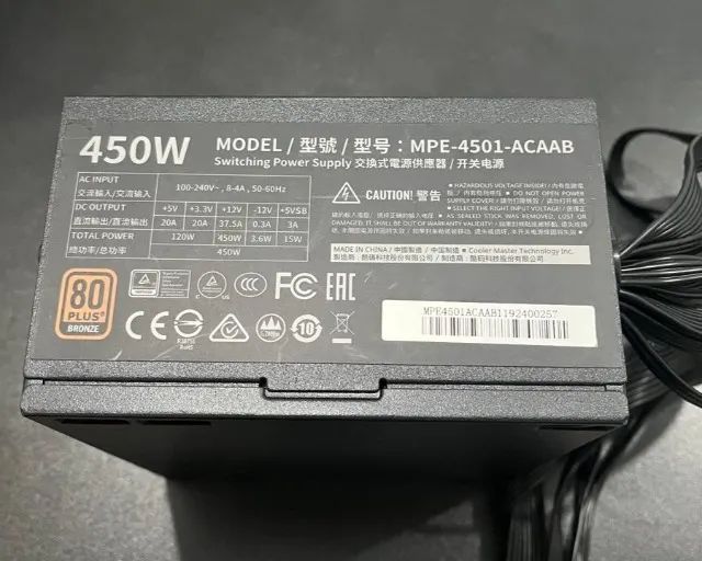 Fonte Cooler Master 450W 80 Plus Bronze | Funcionando Perfeitamente - Foto 2