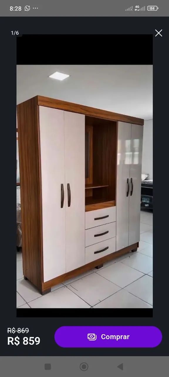Guarda roupa capelinha, vem com espelho 