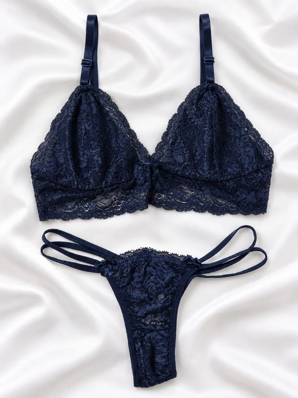 Lingerie Com Forro Em Renda E Tiras