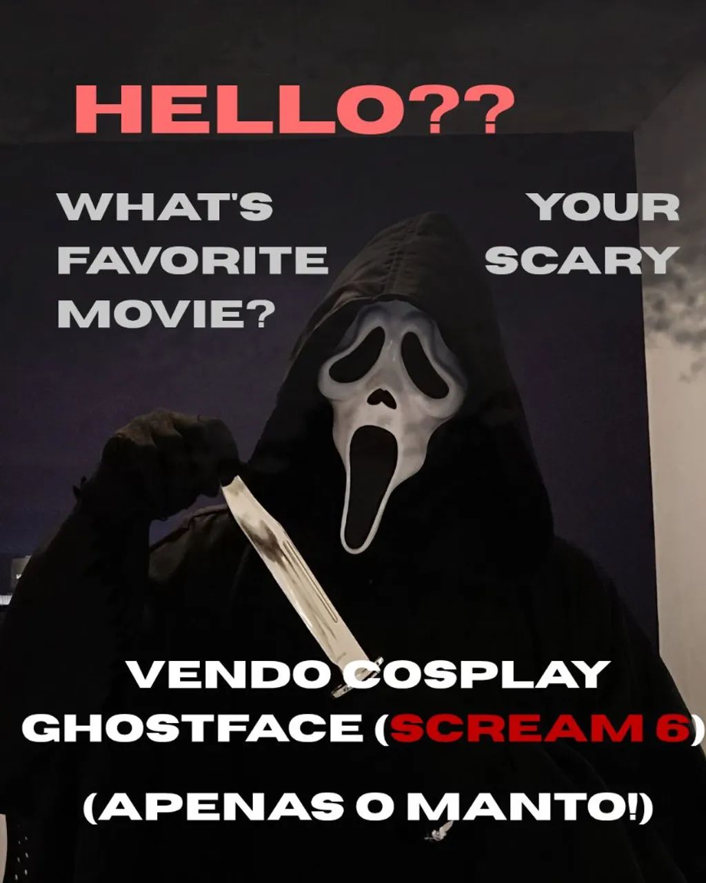 Manto Ghostface Scream 6 