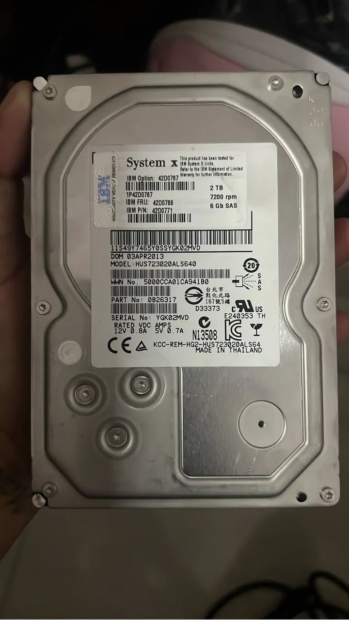 Hds de 2tb sãs 10 unidades 