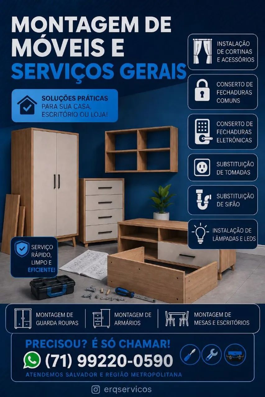 Montagem de móveis e serviços gerais 
