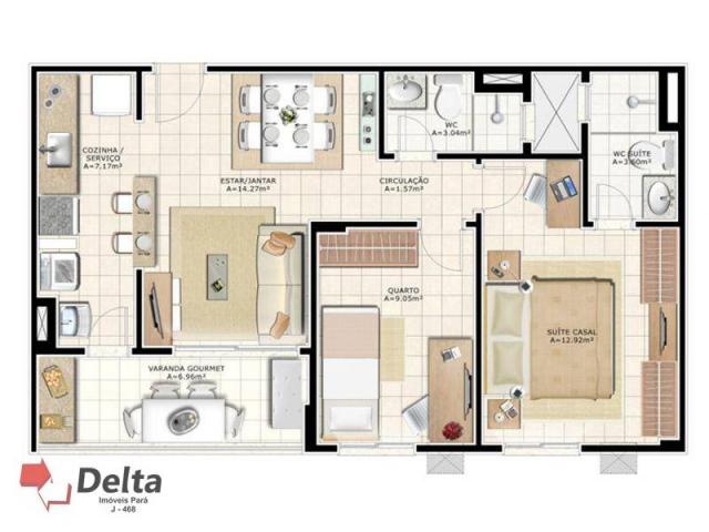 Varanda castanheira. apartamento com 2 dormitórios para alugar, 68 m² por r$ 1.650/mês - a - Foto 5