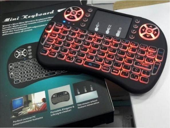 Miniteclado com mause touch usb sem fio wifi luminoso 3 cores para smart tv box pc gamer - Foto 4