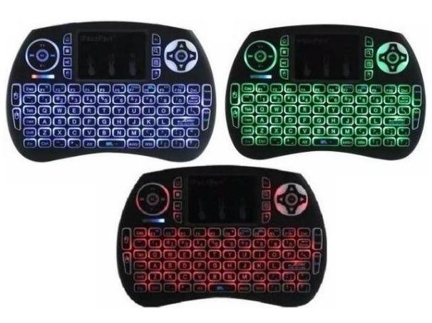 Miniteclado com mause touch usb sem fio wifi luminoso 3 cores para smart tv box pc gamer - Foto 6