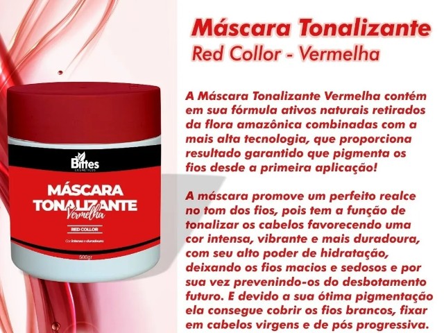 Máscara Red Marsala Bittes Hair 500 ml - Foto 2