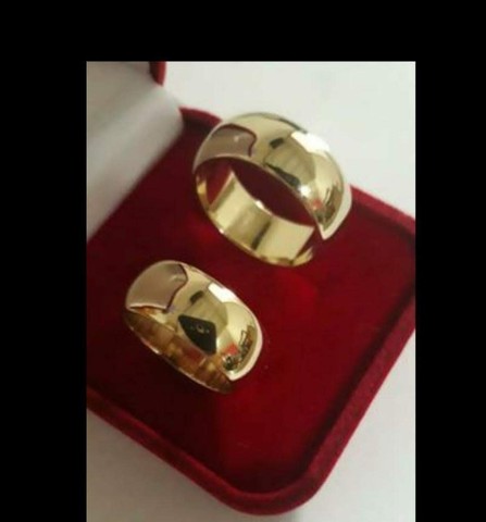 Par aliança moeda Antiga cor de Ouro com garantia  - Foto 3