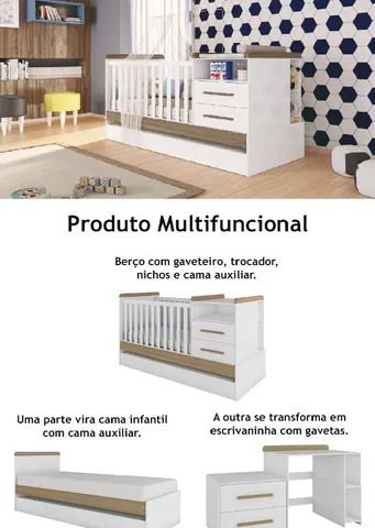 Berço 100% MDF Multifuncional Americana 6 em 1. São Produtos Novos Direto da Fábrica! - Foto 2