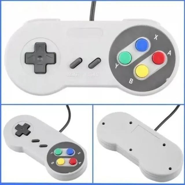 Kit C/2 Controle Super Nintendo Snes Joystick Usb Jogos Emulador Pc