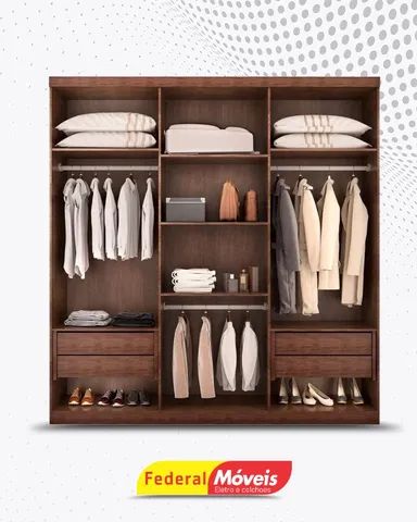 Guarda Roupa Bahia 100% MDF 6 Portas 4 Gavetas Super Lindo Novo Fazemos Entrega - Foto 2