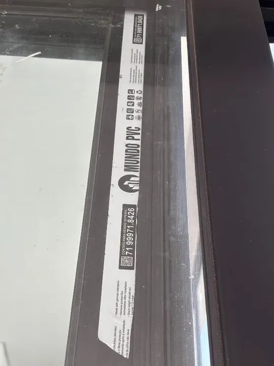 Esquadria Porta de correr 3 folhas Vidro temperado + PVC 3,0m x 3,5 m - Foto 3