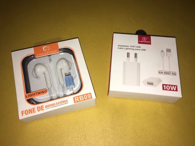 Fone e Carregador IPhone 