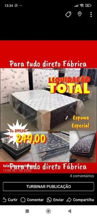 Cama Box Casal com Espuma Especial - Liquidação!