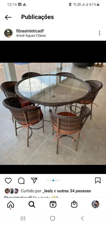 Conjunto de Mesa e Cadeiras em fibra sintetica. - Foto 3