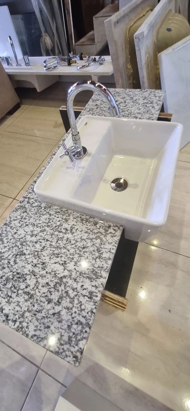 Pia banheiro completa branco dalas - Foto 3