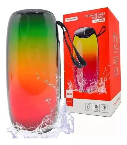 Caixa De Som Portátil Bluetooth 5.2 Fm Led 16w Rms Mts 6006 Cor Preto - Loja Natan Abreu 