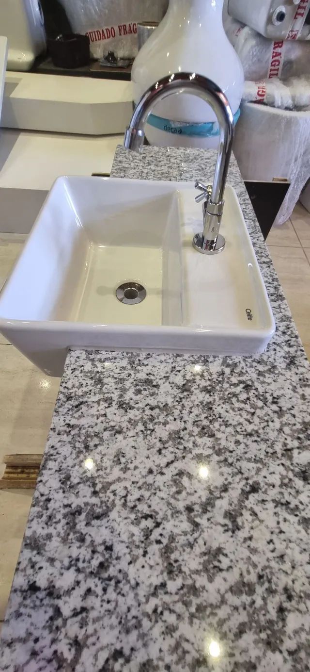 Pia banheiro completa branco dalas - Foto 2