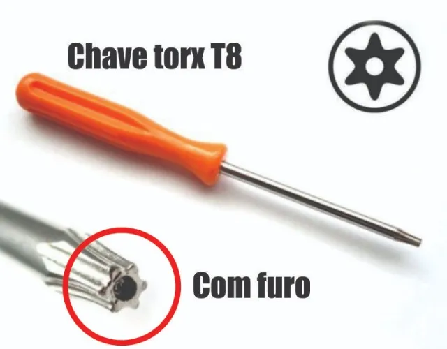 Chave Torx T8 com guia Ps3 Ps4 Controle Xbox 360 One