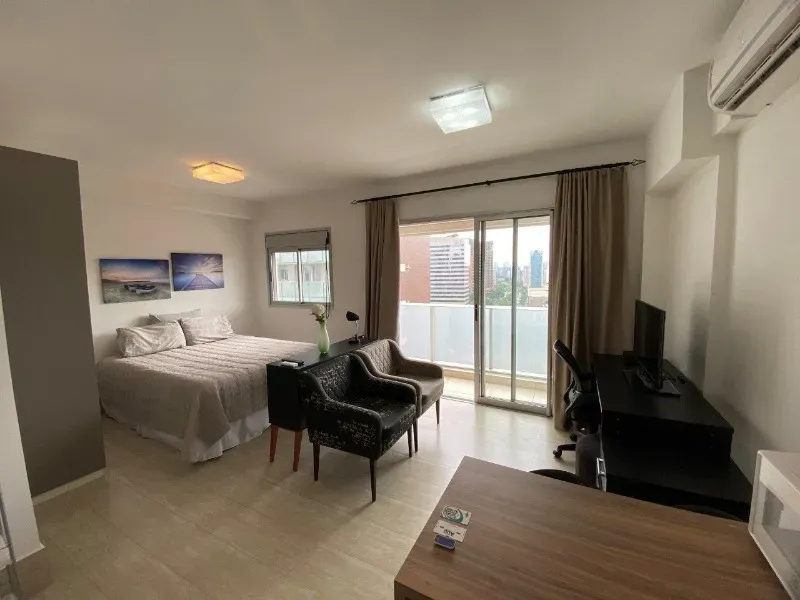 Apartamento para locação em Santo Amaro, São Paulo - 1 quarto, 2 salas, 1 banheiro, 1 vaga