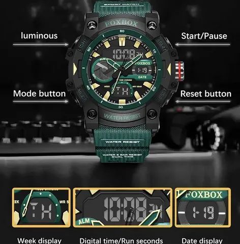 Lige-Relógio Impermeável Masculino Dual Display - Foto 3